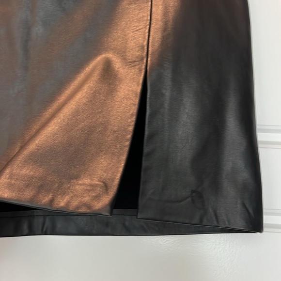 Faux leather mini skirt with slit. Dynamite. Size Large. Like new. - Picture 2 of 5